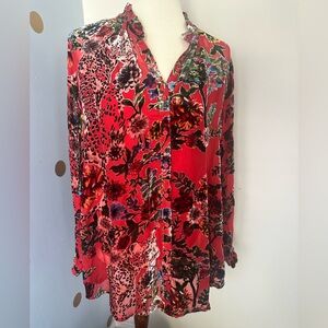 Johnny Was BobCat Forest Burnout Tunic Sz L NWT